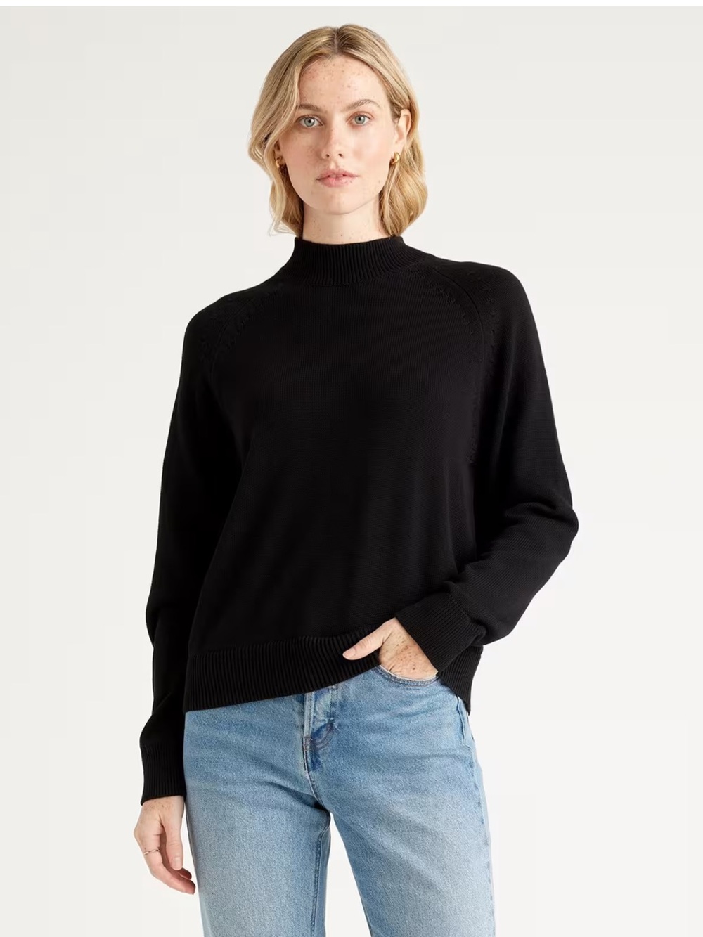 Quince 100% Organic Cotton Mock Neck Sweater New